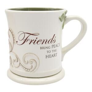 Grasslands Road Friends Bring Peace To The Heart Holly Mug Cup Coffee Tea 16oz
